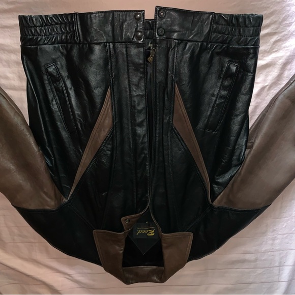 REED BROWN AND BLACK LEATHER JACKET - Picture 8 of 8